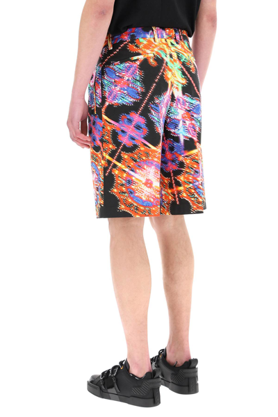 Dolce & Gabbana Bermuda With Luminary Print In Black,red,blue