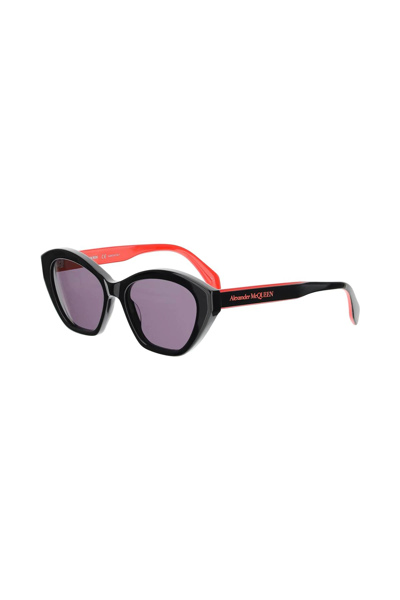 Shop Alexander Mcqueen Two-tone Sunglasses In Black,red