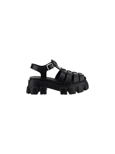 Shop Prada Men's Black Other Materials Sandals