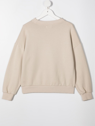 Shop Andorine Graphic-print Organic Cotton Sweatshirt In Neutrals