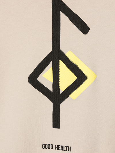Andorine Graphic-print Organic Cotton Sweatshirt In Neutrals