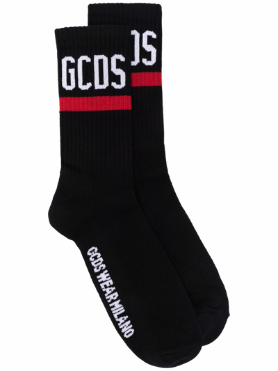 Shop Gcds Logo Print Socks In Black