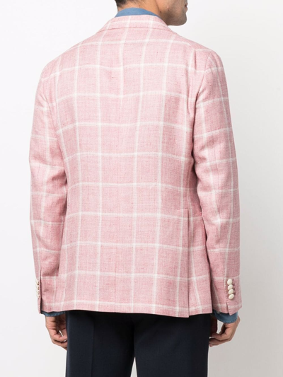 Shop Tagliatore Linen Blazer In Pink