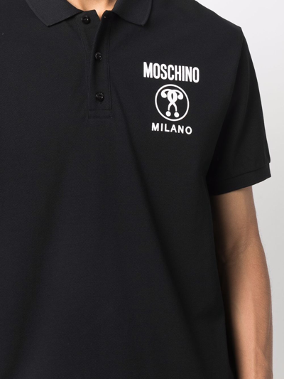 Shop Moschino Cotton Polo In Black