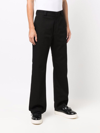 Shop Loewe Cotton Trousers In Black