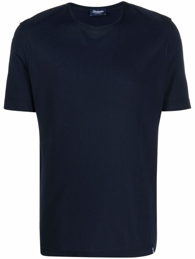 Shop Drumohr Cotton T-shirt In Blue