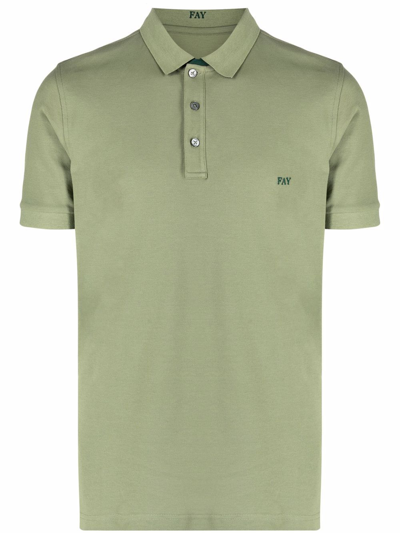 Shop Fay Cotton Polo Shirt In Green