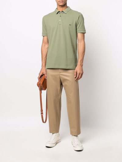 Shop Fay Cotton Polo Shirt In Green