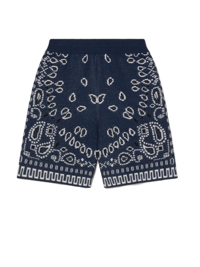 Shop Alanui Shorts In Navy Blue)