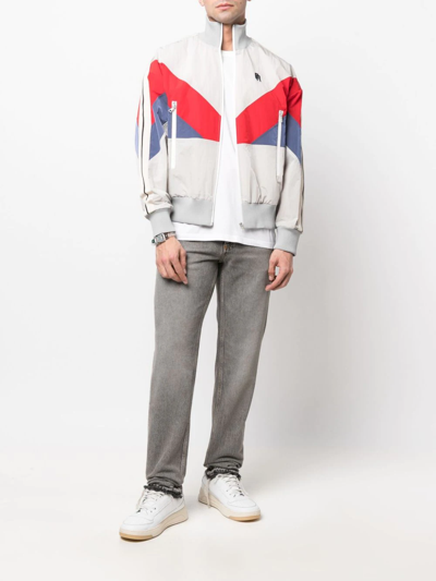 Palm Angels Mid-rise Slim-fit Trousers In Grey