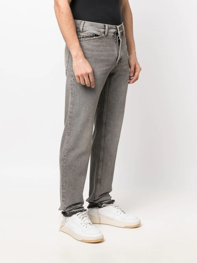 Palm Angels Mid-rise Slim-fit Trousers In Grey