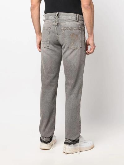 Palm Angels Mid-rise Slim-fit Trousers In Grey