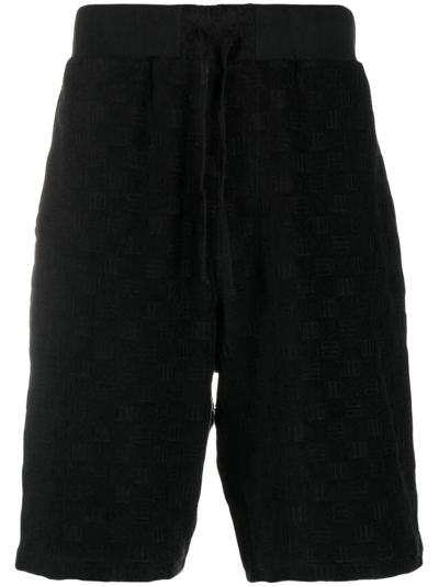 Shop Ambush Monogram Towelling-finish Track Shorts In Black