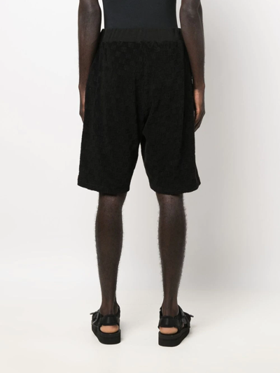 Shop Ambush Monogram Towelling-finish Track Shorts In Black