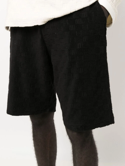 Ambush Monogram Towelling-finish Track Shorts In Black