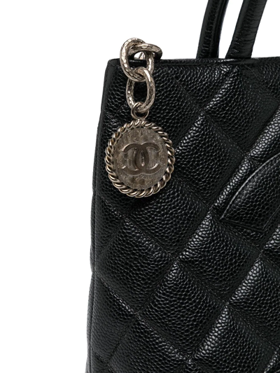 Pre-owned Chanel 2003-2005 Medallion Tote Bag In Black