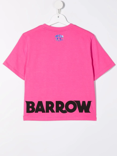 Shop Barrow Teen Logo Crew-neck T-shirt In Pink