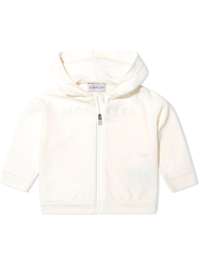 Shop Moncler Embroidered Logo Tracksuit Set In White