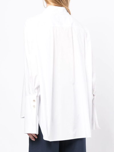 Shop Edward Achour Paris Embroidered Long-sleeve Shirt In White