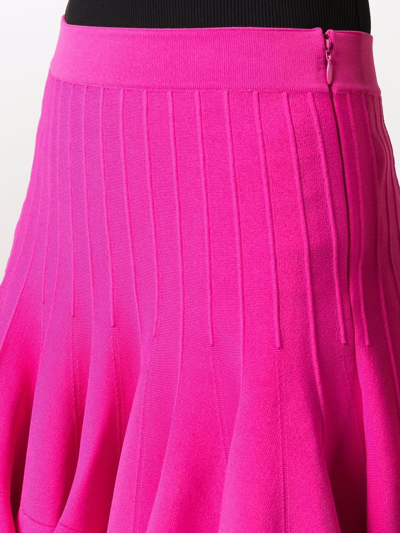 Shop Alexander Mcqueen Box-pleat Peplum Miniskirt In Pink