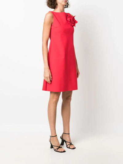 Shop Le Petite Robe Di Chiara Boni Floral-appliqué A-line Dress In Red