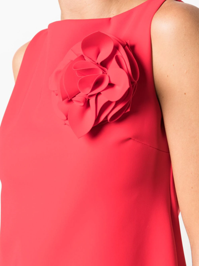 Shop Le Petite Robe Di Chiara Boni Floral-appliqué A-line Dress In Red