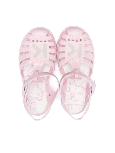Shop Kenzo Logo-charm Jelly Shoes In Pink