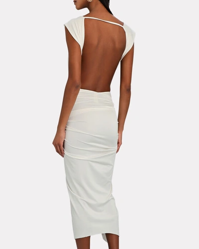 Shop Baobab Mia Open-back Midi Dress In White