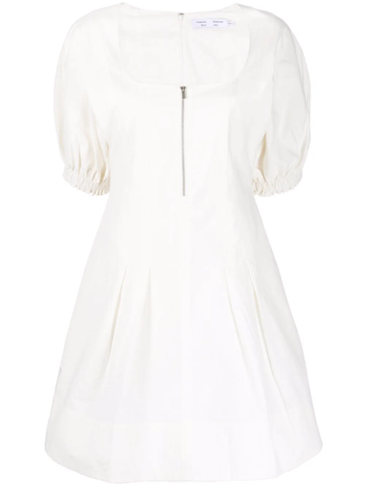 Shop Proenza Schouler White Label A-line Puff-sleeve Minidress In Neutrals