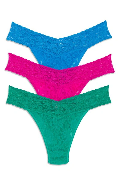Shop Hanky Panky Assorted 3-pack Lace Original Rise Thongs In Summer 2021