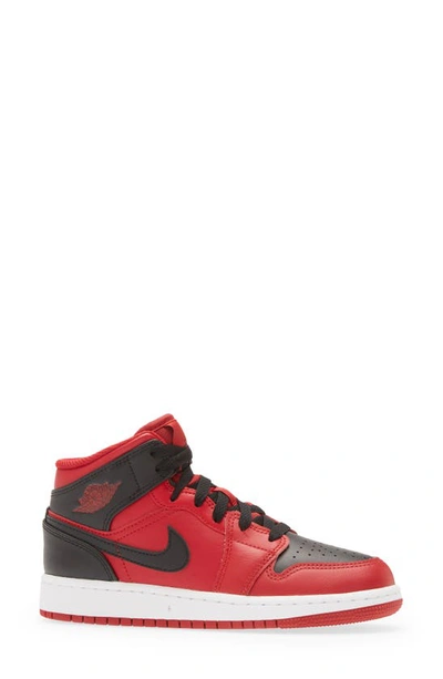Shop Jordan Air  1 Mid Sneaker In Gym Red/ Black/ White