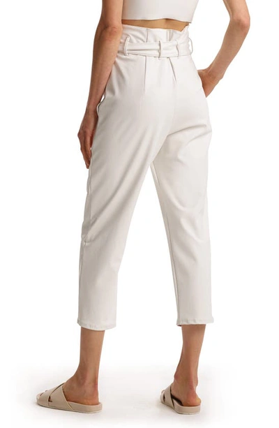 Shop Commando Faux Leather Paperbag Waist Crop Pants In White