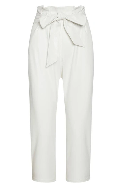Shop Commando Faux Leather Paperbag Waist Crop Pants In White