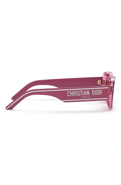 Shop Dior Wil S2u 53mm Rectangular Sunglasses In Pink / Other / Bordeaux