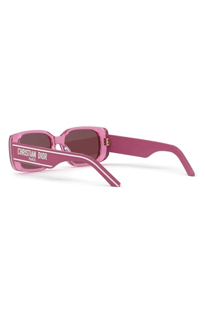 Shop Dior Wil S2u 53mm Rectangular Sunglasses In Pink / Other / Bordeaux