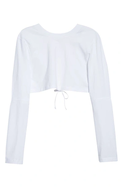 Shop Jacquemus Le Shirt Piccola Cutout Cotton Crop Top In White