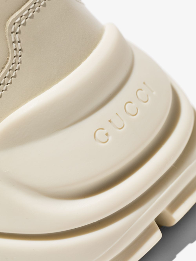 Shop Gucci Rhyton Logo-print Sneakers In Neutrals