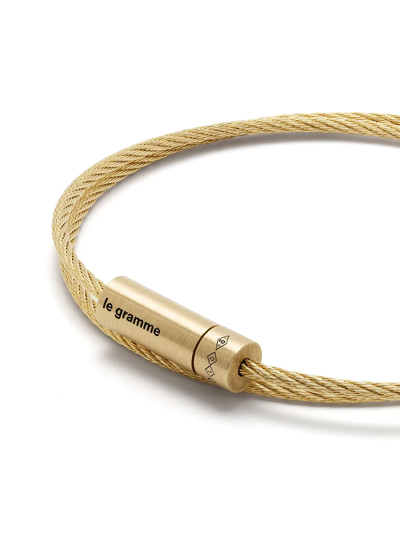 Shop Le Gramme 15g Brushed Yellow Gold Cable Bracelet