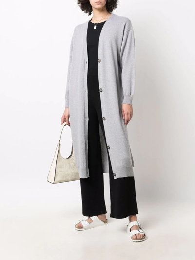 Paula Button-up Cashmere Cardigan In Grey