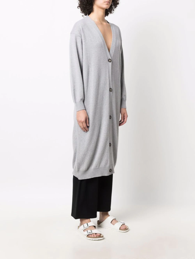 Paula Button-up Cashmere Cardigan In Grey