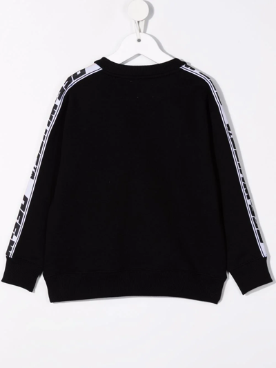 Shop Off-white Logo Striped Sweatshirt In Black