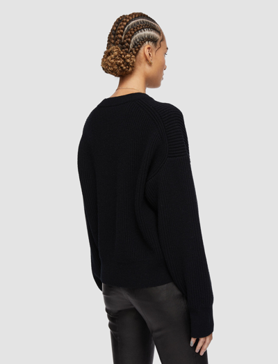 Joseph Cardigan Stitch Jumper In Black