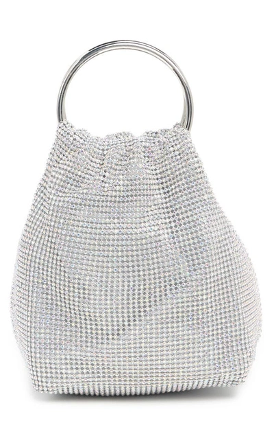Shop House Of Want Real One Jeweled Mesh Handbag In Diamante