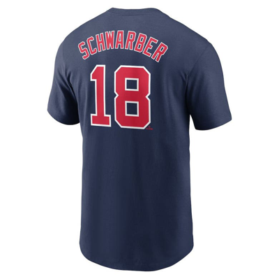 Shop Nike Kyle Schwarber Navy Boston Red Sox Name & Number T-shirt