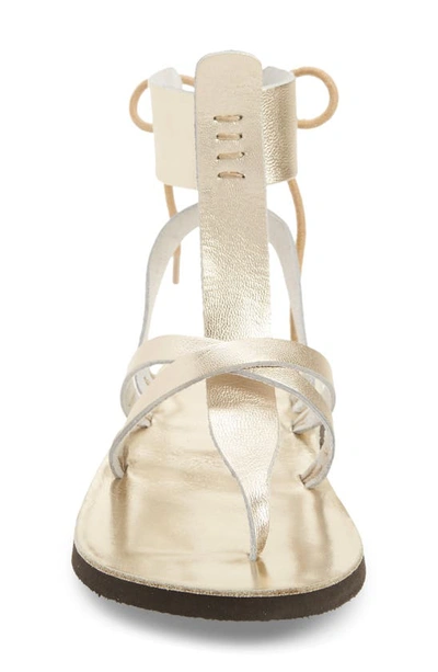 Shop Free People Vacation Day Sandal In Vintage Gold Leather