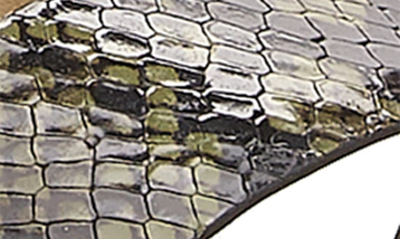 Shop Botkier Zeyda Slide Sandal In Green Embossed Snake