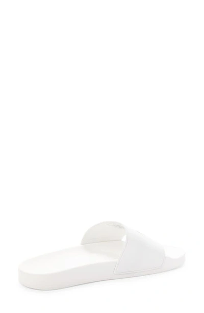 Shop Balenciaga Cities Pool Slide Sandal In White/ Black Paris
