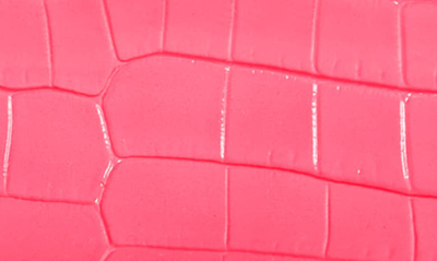 Shop Alexander Mcqueen Skull Croc Embossed Leather Shoulder Bag In Neon Pink