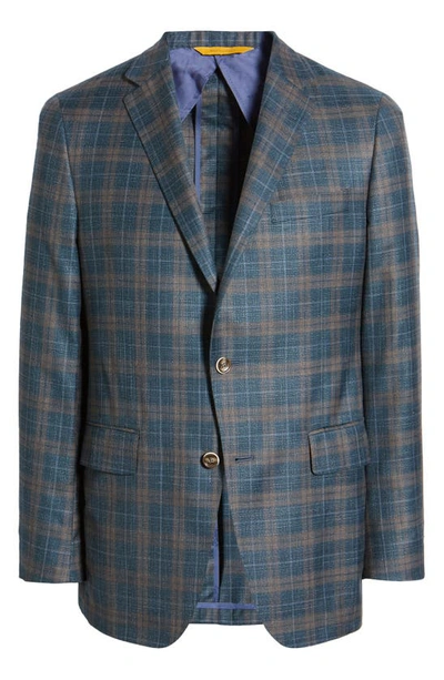 Shop Hickey Freeman Plaid Wool Blend Sport Coat In Green