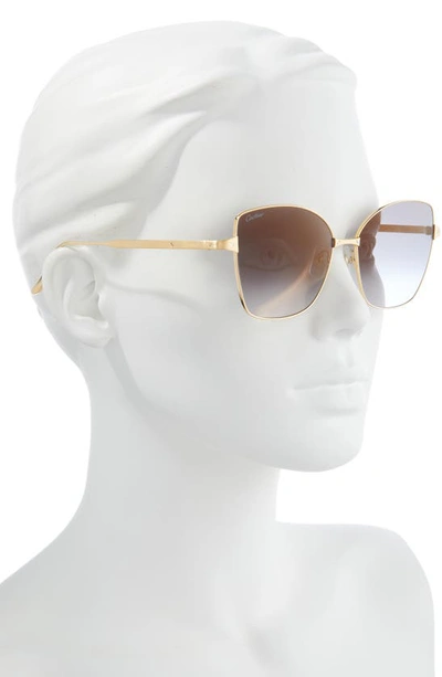 Shop Cartier 59mm Cat Eye Sunglasses In Gold